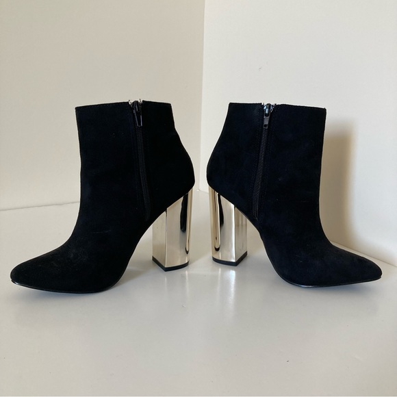 Charlotte Russe Black Velvet Mirror heel High-Heeled Booties size 6 - Picture 7 of 10